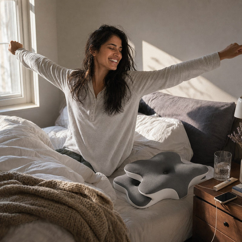 Waking up refreshed and smiling without neck pain